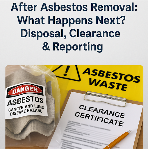 Asbestos waste wrapped and labelled for disposal after removal